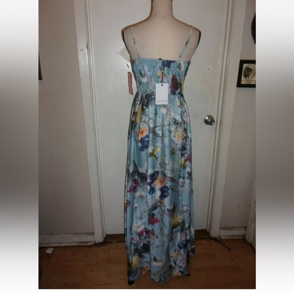 Little Mistress Floral Maxi Dress in Light Blue - Picture 9 of 10